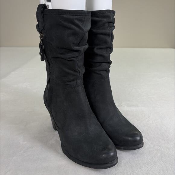 Ugg Womens Black Dayton Mid Calf Slouchy Heel Boot Western Size Zip Size 7.5 - Picture 1 of 16
